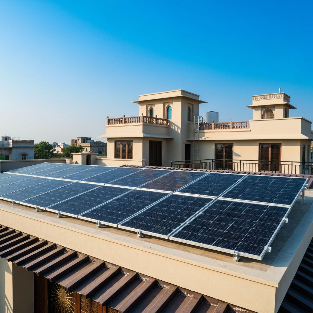 Solar panels on rooftop